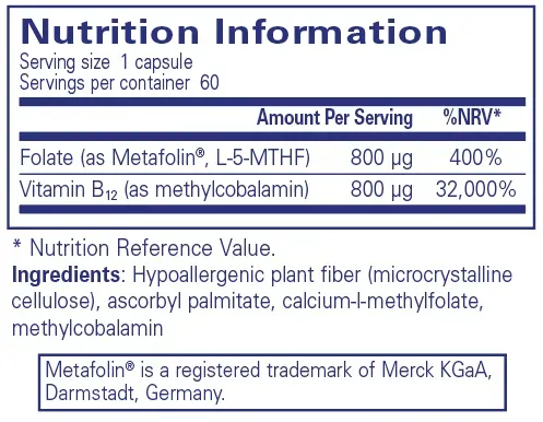 B12 Folate - 60 capsules - Image 2