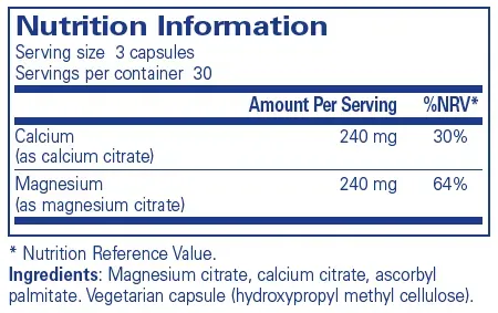 Calcium Magnesium (citrate) - 90 capsules - Image 2