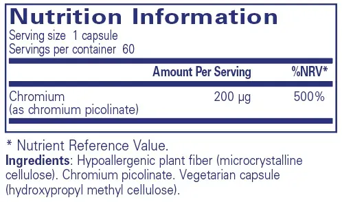 Chromium (picolinate) 200 mcg - 60 capsules - Image 2