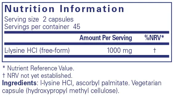 L-Lysine - 90 capsules - Image 2
